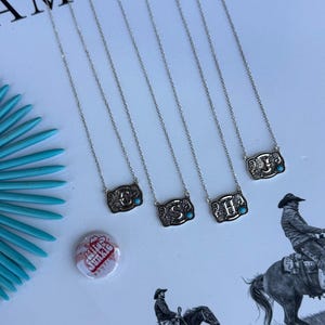 Sterling Silver Belt Buckle Initial Necklace
