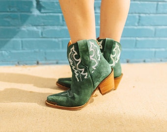 Dingo Green Suede Western Bootie