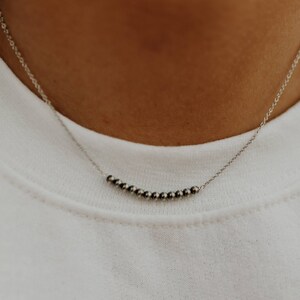 Authentic Silver Pearl Bar Necklace