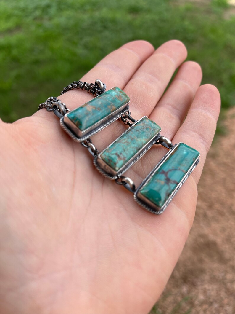 Authentic Turquoise Bar Necklace Etsy