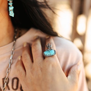 Cactus Turquoise Cuff Ring