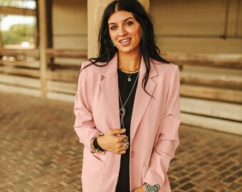 Pink Boyfriend Blazer