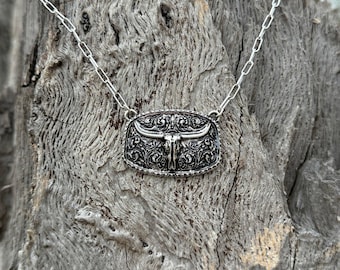 Western Steer Skull Necklace
