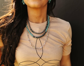 Layered Turquoise Beaded Necklace