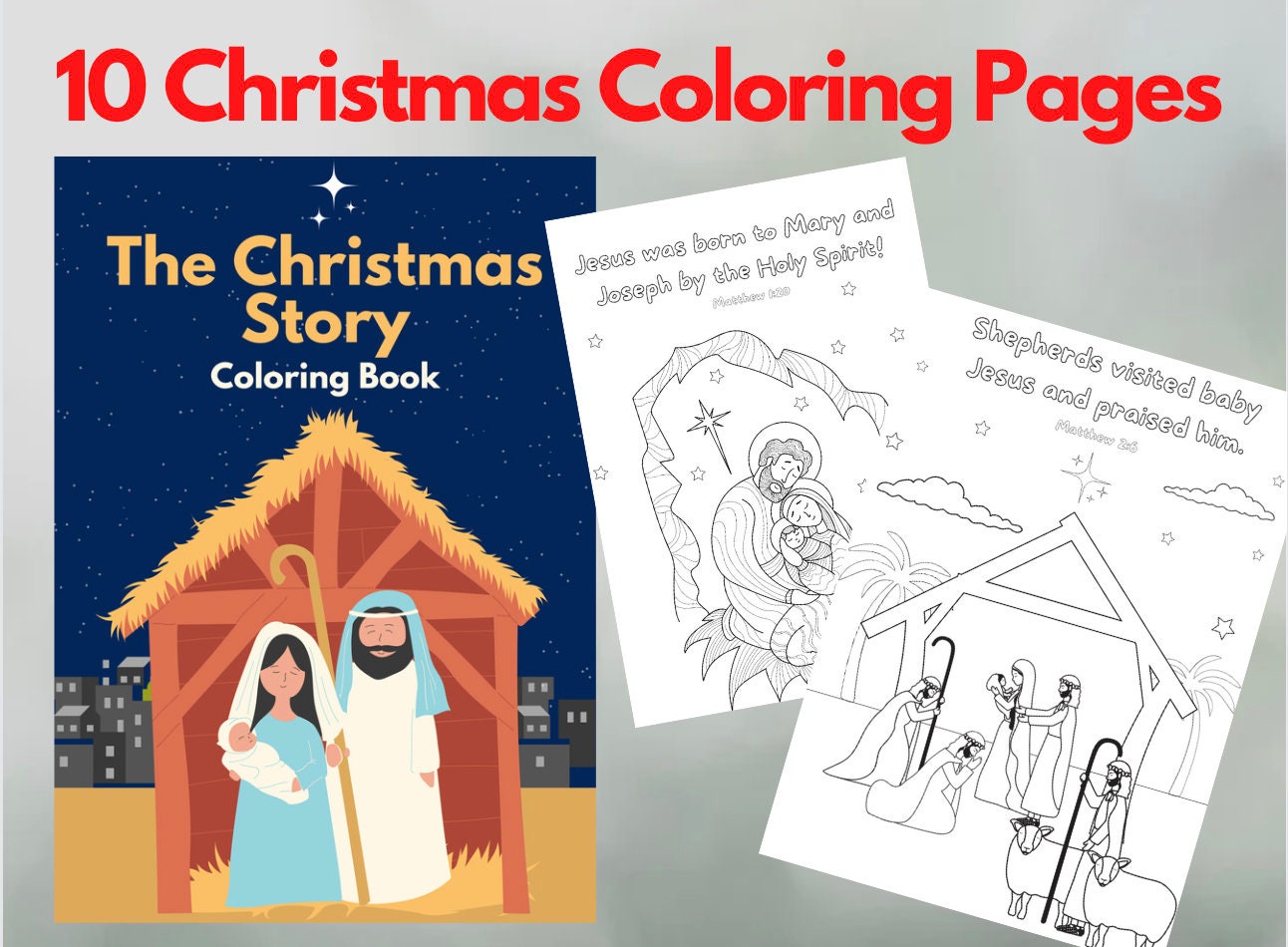 NATIVITY COLORING PAGES | Digital Download Children's Coloring Book - Etsy