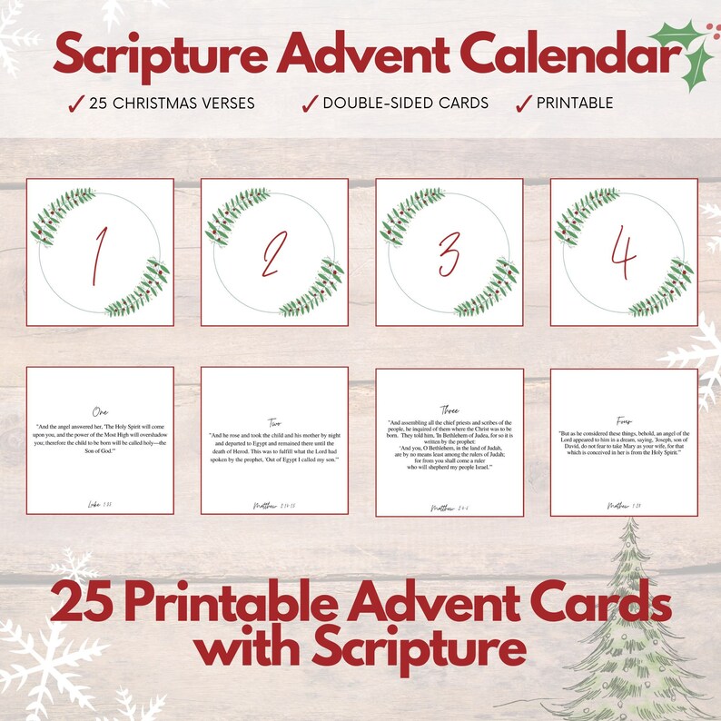 SCRIPTURE ADVENT CALENDAR | Printable Cards - Etsy