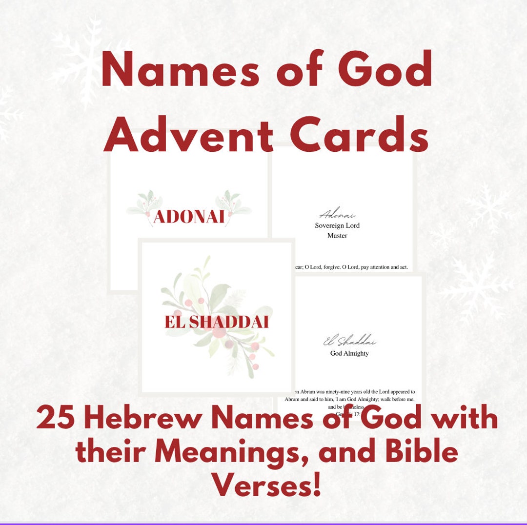 INSTANT DOWNLOAD! Printable Advent Cards - Names of God &amp; Their Meaning ...