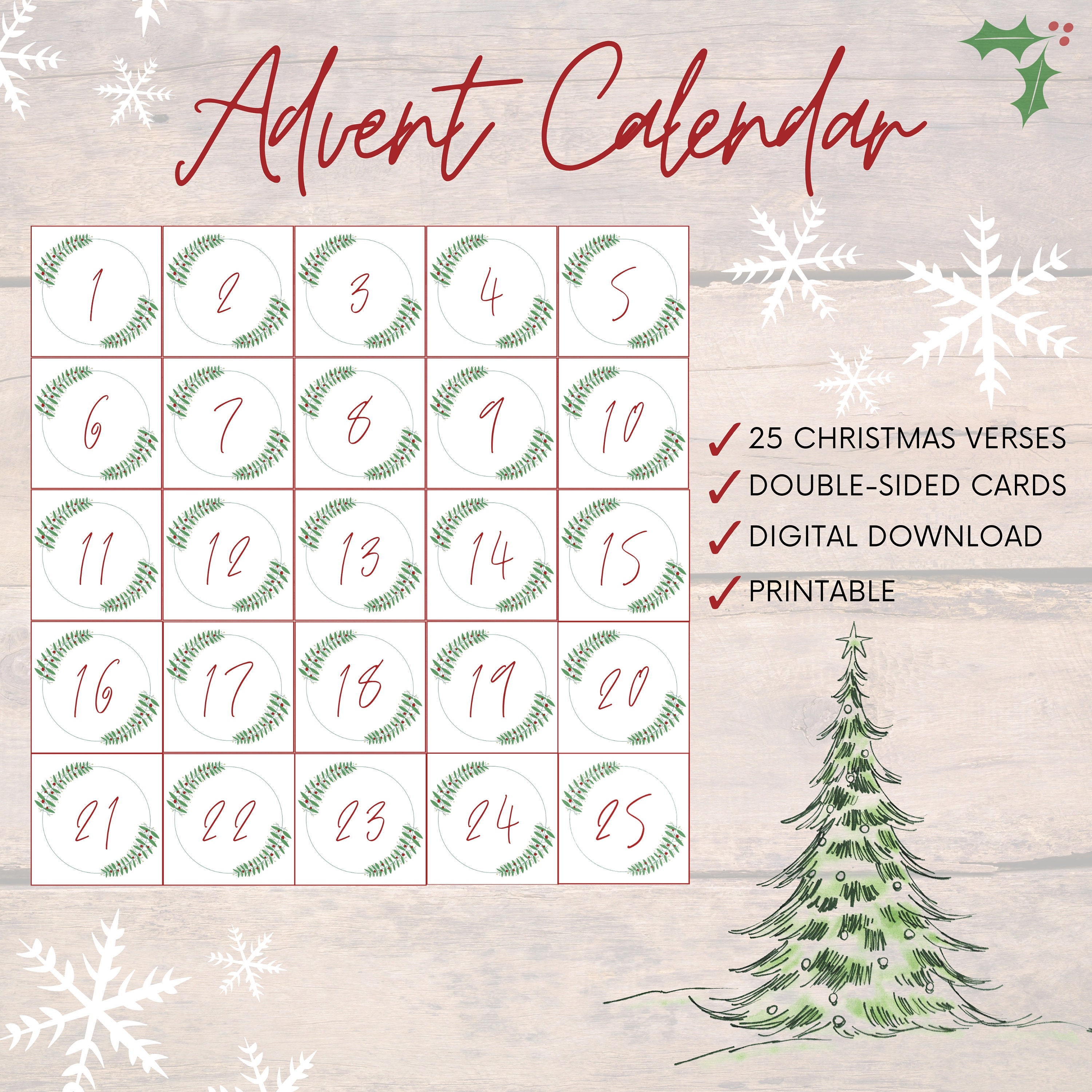 SCRIPTURE ADVENT CALENDAR Printable Cards - Etsy