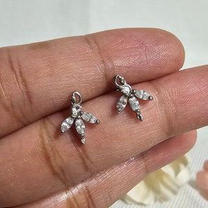 Sterling silver cz stud earrings, Cz 925 silver stud earrings, Party cz stud earrings, Gift for her.