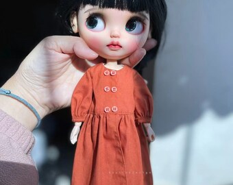 Orange Doll Dress & Socks: Fits Neo Blythe, Azone, OB24/OB22