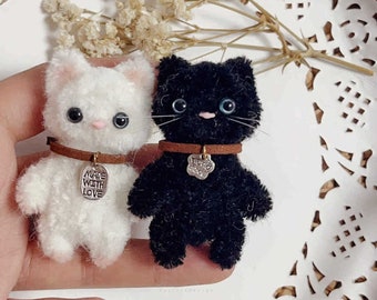 Gato de estimação em miniatura, decoração para casa de bonecas, compatível com bonecas BJD de escala 1/6.