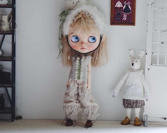 Vintage Vest + Pants Doll Clothes: Neo Blythe, Azone, OB24 1/6 BJD