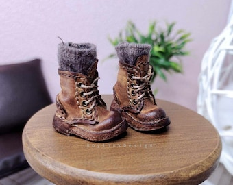 Buty skórzane dla lalek w stylu vintage: ręcznie robione buty Blythe/Azone