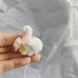 Little Swan Hairpin,Miniature Swan,Wool Stem Swan for 1/6 Bjd doll like Blythe