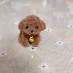 Miniature Brown Dog Pet,Mini Wool Stem Dog for Ob11  1/6 Bjd doll like Blythe/Yosd/Ob11/Jenny/Momoko doll,Dollhouse Decoration,DIY Dollhouse
