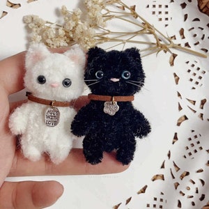 Miniature Cat Pet,Mini Cat for Ob11 1/6 Bjd doll like Blythe/Yosd/Ob11/Jenny/Momoko doll,Dollhouse Decoration,DIY Dollhouse