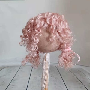 Kawaii Mohair Pink Blythe/Qbaby Doll Wigs 9-10&quot;,Blythe/Qbaby Hair,Qbaby/Blythe mohair wig,Qbaby doll wig,Blythe doll wig