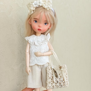 Sleeveless blouse with floral pattern + shorts Blythe Doll For OB22