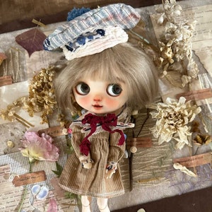 3-Piece Doll Outfit: Hat, Dress & Socks - Fits Neo Blythe, OB24, Azone