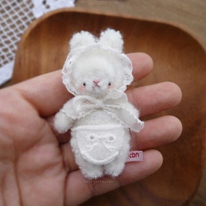 Miniature Rabbit,Wool Stem Bunny for Ob11  1/6 Bjd doll like Blythe/Yosd/Ob11//Jenny/Momoko doll,Dollhouse Decoration,DIY Dollhouse