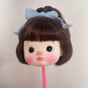 Brown Mohair OB11 Doll Wig 5-6&quot; - Handmade 1/8 BJD Wig