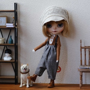 3 Piece Hats+Tops+Pants Neo Blythe Doll Clothes ob24 ob22 Azone,1/6 Bjd Doll Clothes,Blythe Clothes,Blythe Doll Clothing,Blythe Pants