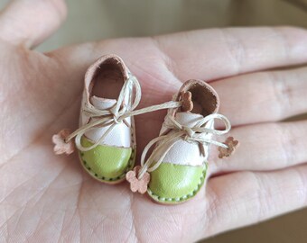 2 Color Vintage Blythe shoes, Neo Blythe Leather Boots,OB22/OB24 leather shoes, Doll leather Shoes, Azone shoes, Miniature shoes