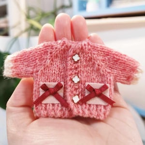 Handmade Pink Knitted Sweater Outfit: OB11, GSC, Molly Doll Clothes