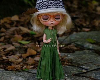 Green Long Dress for Blythe Doll, Azone, OB24, 1/6 BJD