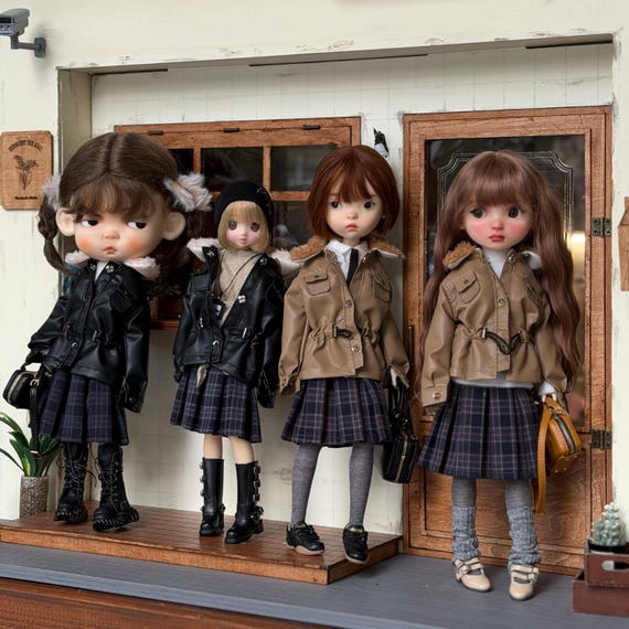 Edgy Blythe clothes/ Jacket+ plaid skirt/Suitable for Blythe OB22/OB24