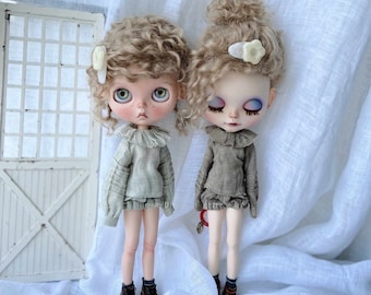 3 Piece Doll Clothes: Blythe, Azone S, OB24 - Top, Pants & Socks