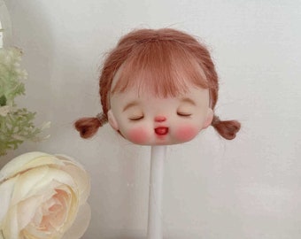 Kawaii Mohair OB11 Doll Wig 5-6&quot; - Red-Brown Hair