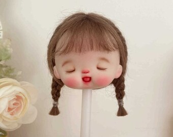 Kawaii Brown Mohair OB11 Doll Wig (5-6 inch)