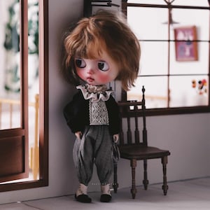 Vintage Black Top + Pants: Neo Blythe, Azone, OB24 Doll Clothes