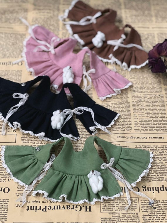 Four-color bear-themed ruffled vest  Doll Clothes ob24 ob22,1/6 Bjd ,Blythe Top,Skirt and Outfit
