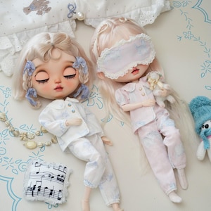 Kitten Pajamas: 4-Piece Doll Clothes for Blythe, Azone, OB24/OB22