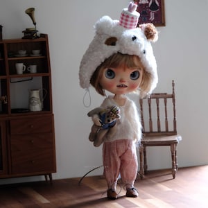 White Sweaters+Pants Neo Blythe Doll Clothes ob24 ob22 Azone,1/6 Bjd Doll Clothes,Blythe Top,Blythe Skirt,Blythe Pants,Blythe Winter Coat