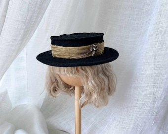 Wool Black Blythe Doll Hat, Qbaby, OB22, OB24