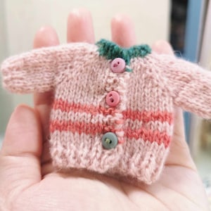 Kawaii Pink Knitted Sweater: OB11, GSC, Molly Doll Clothes