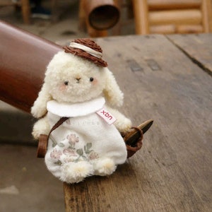 Miniature Rubbit ,Mini Pets Wool Stem Rubbit  for 1/6 Bjd doll like Blythe/Yosd/Ob11//Jenny/Momoko,Dollhouse Decoration DIY Dollhouse