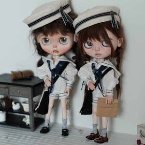 Sailor Outfit for Neo Blythe Doll: Top, Pants, Socks & Scarf