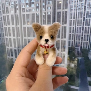 Miniature Dog Pet,Mini Wool Stem Dog for Ob11  1/6 Bjd doll like Blythe/Yosd/Ob11//Jenny/Momoko doll,Dollhouse Decoration,DIY Dollhouse