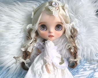 Handmade Mohair Doll Wig, Fits Blythe/Qbaby, 9-10"