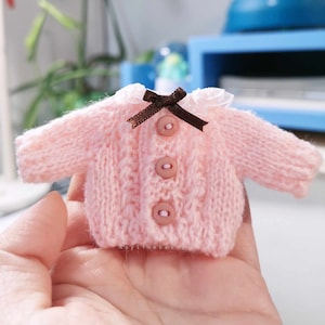 Kawaii Pink Knitted Sweater Outfit: OB11, GSC, Molly Doll Clothes