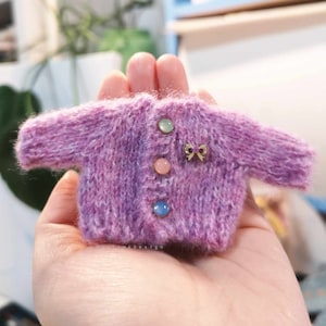 Handmade Purple OB11 Clothes,Obitsu 11 Knitted small Sweater,1/12 BJD Clothes,OB11 Outfit,OB11 Top,Gsc Outfit,Molly Outfit
