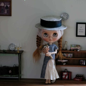 Fashion Green Long Dress Neo Blythe Clothes ob24 ob22 Azone,1/6 Bjd Doll Clothes,Blythe Headdress,Blythe Skirt ,Blythe Dress