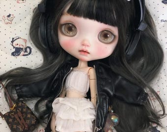 Parrucca per bambola Blythe in mohair, capelli Qbaby, 9-10 pollici