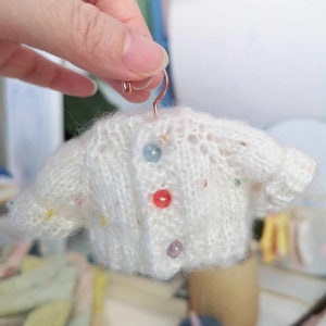 Handmade White OB11 Clothes,Obitsu 11 Knitted small Sweater,1/12 BJD Clothes,OB11 Outfit,OB11 Top,Gsc Outfit,Molly Outfit