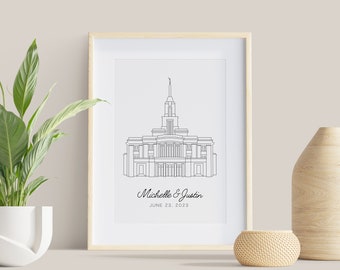 Custom Payson Utah Temple Print, LDS Wedding Gift (Digital Download)