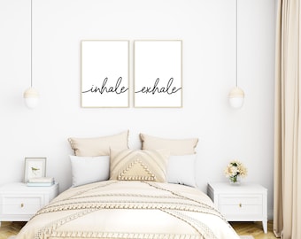 Inhale Exhale Printable Wall Art, Inspirational Print, Yoga Wall Art, Pilates Wall Art, Meditation Wall Art, Mindfulness, Printable Wall Art